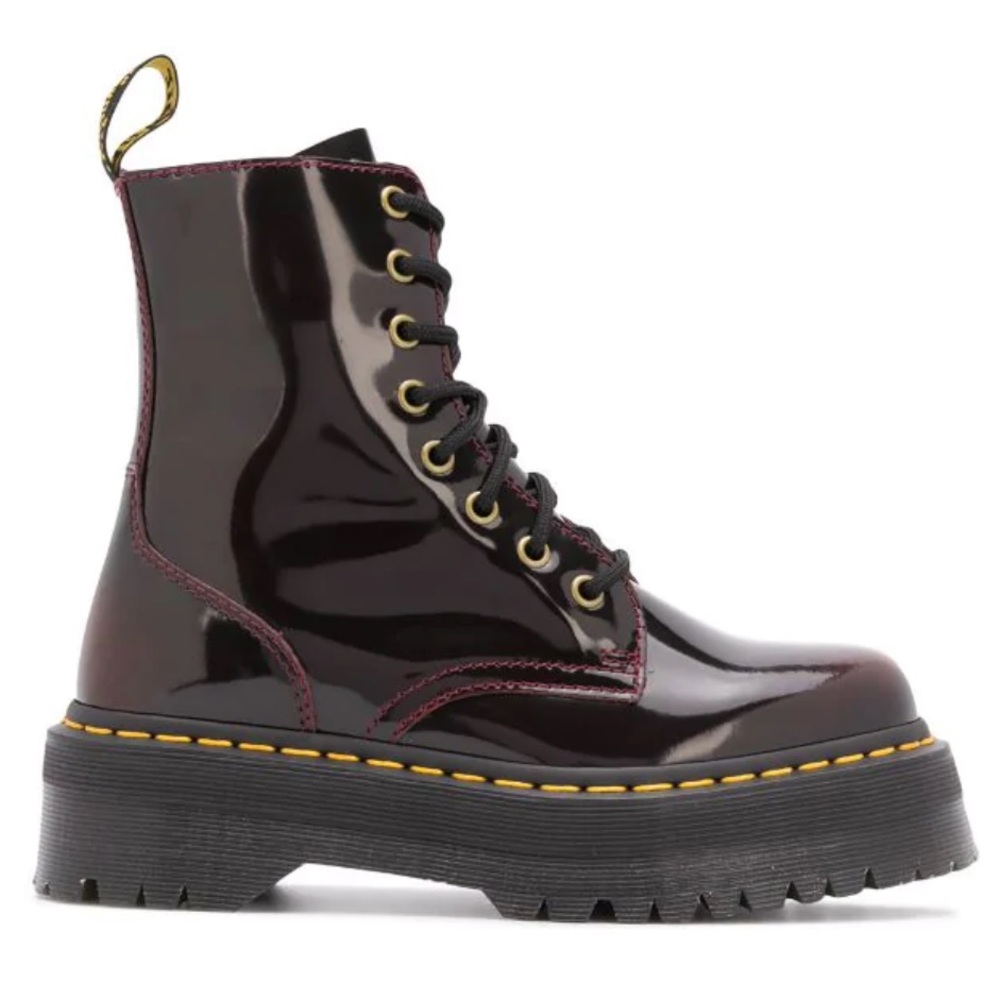 Dr. Martens Jadon Laminated Lace-up Ankle Combat Boots